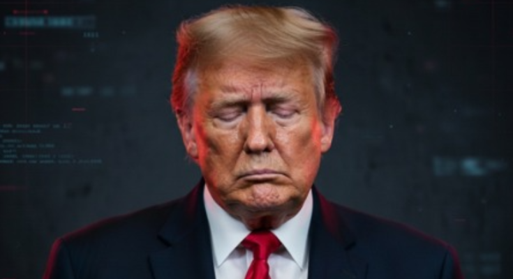 Trump standing quietly in Washington D.C.