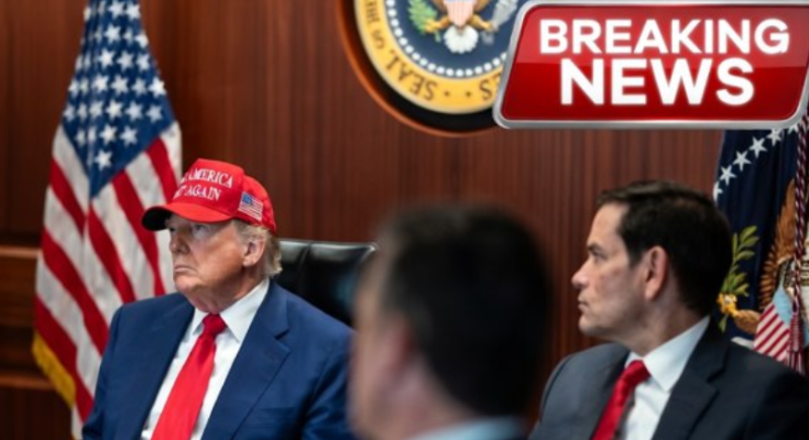 Senator Marco Rubio speaking to reporters