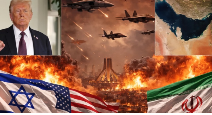 U.S. and Israeli military aircraft over Middle East