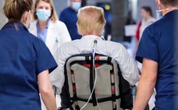 Donald Trump amid hospitalization reports news