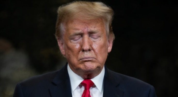 Donald Trump standing quietly in Washington DC