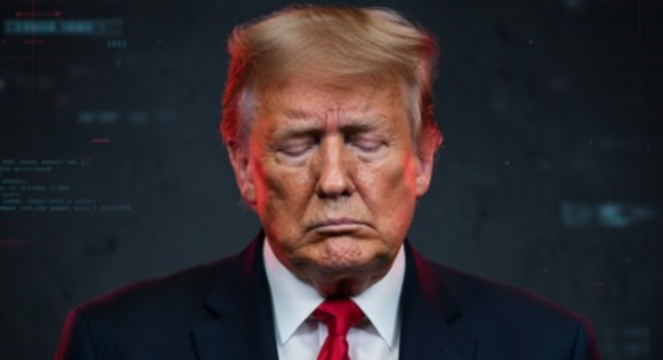 Donald Trump standing quietly in D.C.