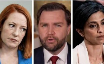 Three headshots arranged horizontally showing a woman with red hair in a blue blazer, a