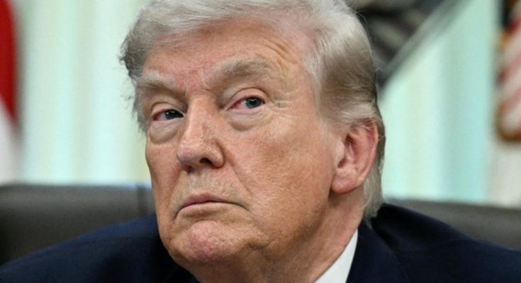 Close-up of Donald Trump looking to the side with a serious expression