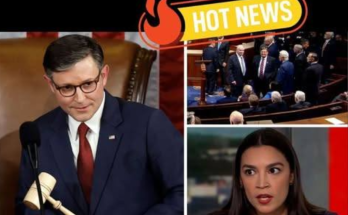 Partisan news graphic: McCarthy, AOC, "House Shuts Down DEMS"