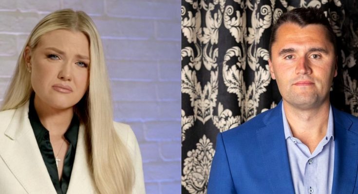 split portrait of blonde woman in white blazer and man in blue suit against contrasting