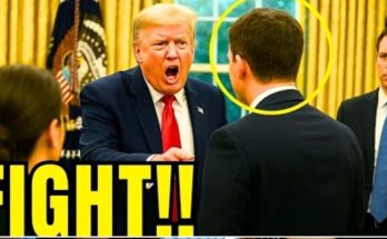 donald Trump shouting at CNN's Jim Acosta in Oval Office above, Trump in cabinet meeting