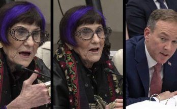 three-panel discussion with officials during a heated congressional hearing