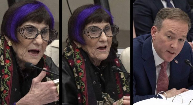 three-panel discussion with officials during a heated congressional hearing