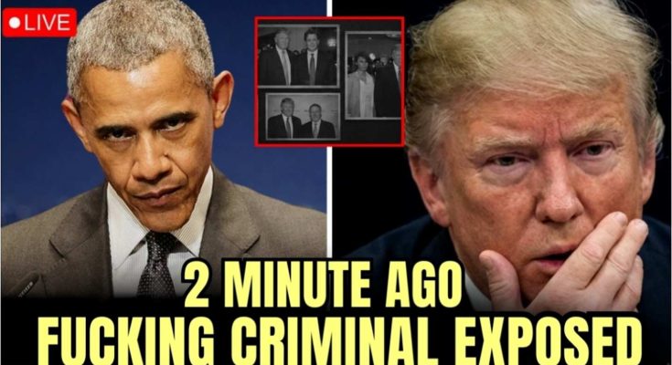 four-panel composite image showing Barack Obama and Donald Trump with bold yellow text