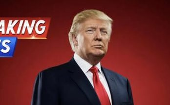 prominent figure against red backdrop with Breaking News banner