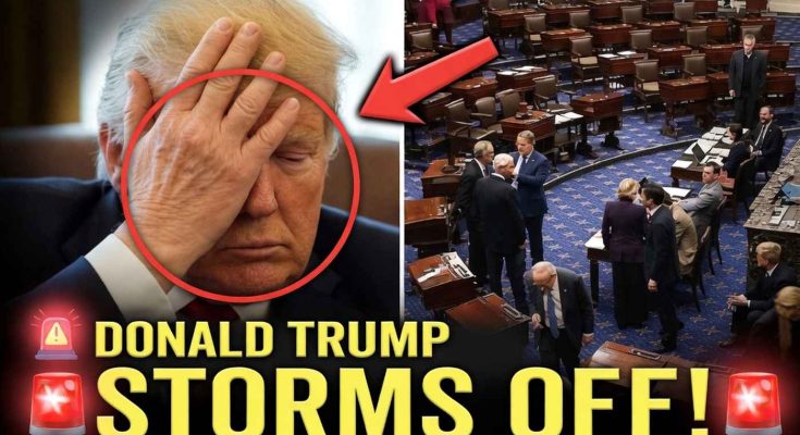 donald Trump in frustration, Senate meeting, political tension