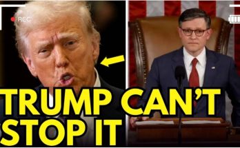 split-screen image showing Donald Trump speaking with recording indicator, Speaker Mike