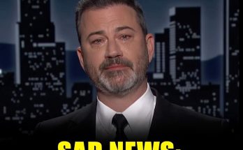 man in tears on TV show set with cityscape background