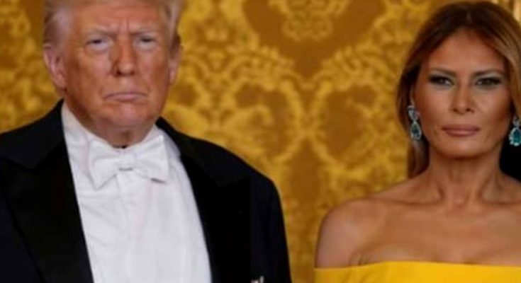 elegant couple in formal attire at a distinguished event