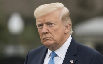 donald Trump walking in formal suit outside White House lawn