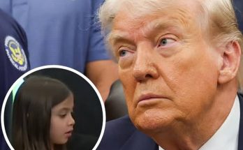 trump with young girl during controversial social media incident