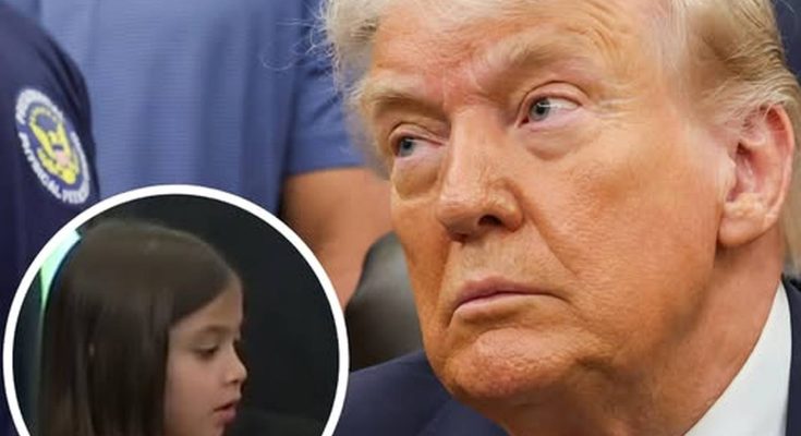 trump with young girl during controversial social media incident