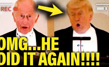 two men in formal attire with shocking headline text