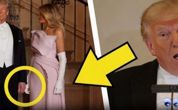 formal event with couple in elegant attire, yellow arrow detail