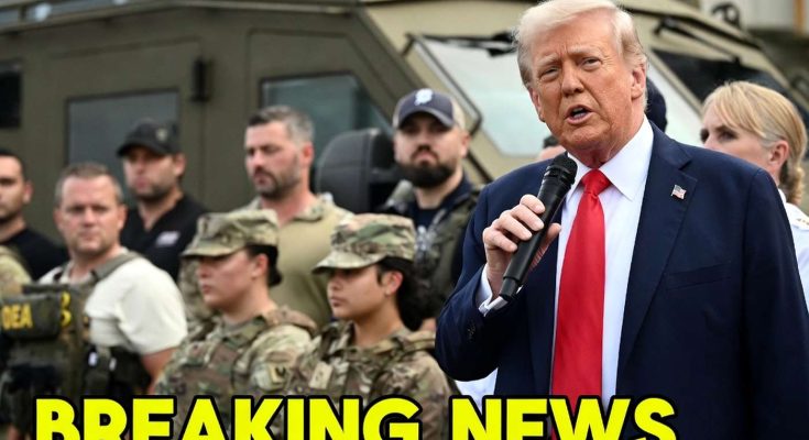 former President addresses media surrounded by military personnel, breaking news