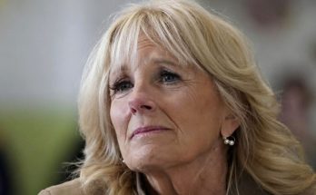 jill Biden appearing concerned in an official setting, focus on news