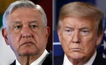 two serious political leaders facing forward in separate frames